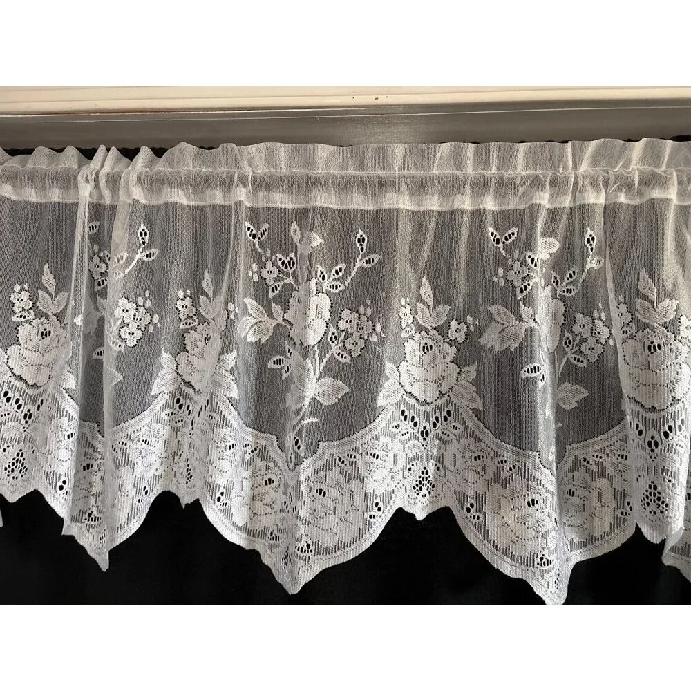 Lace Window Valance Floral Scalloped Pattern 54